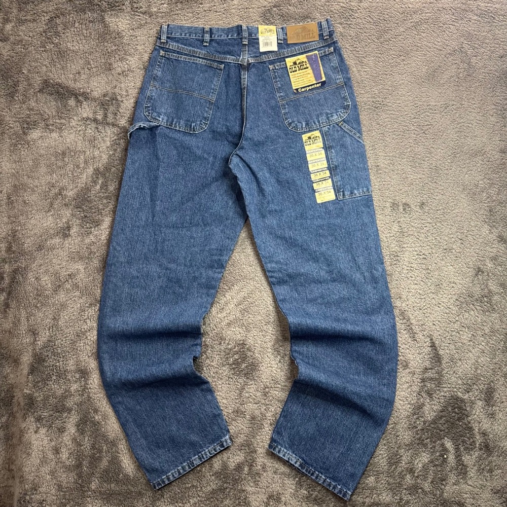 Old Mill Mens Stonewash Carpenter Jeans Heavy Weight Denim 36x34 NWT MENCARP
